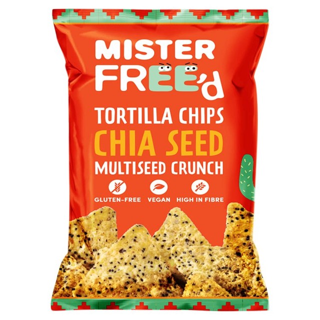 Mister Free'd tortilla chips with chia seeds 135g, imported from the UK