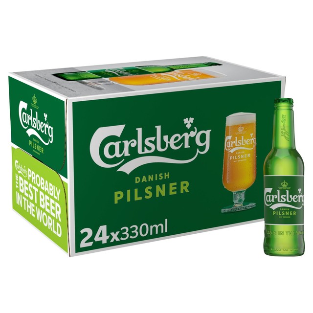 Carlsberg Pilsner Danish Lager Beer 24 x 330ml bottles - British product