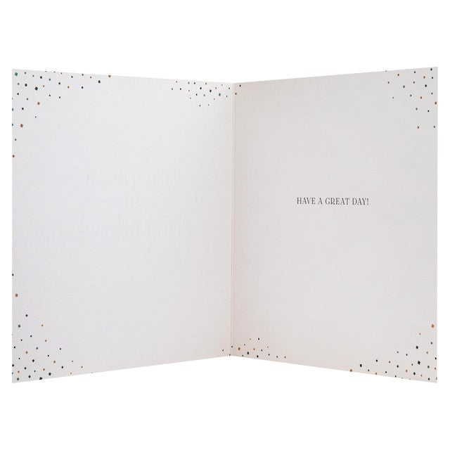 M&S scattered confetti birthday card 15cm x 15cm, imported from the UK