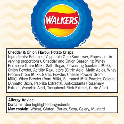 عبوة متعددة من رقائق M&S Walkers Crinkles بالجبن والشيدر والبصل 5 × 23 جرام - اشترِ عبر الإنترنت من McGrocer