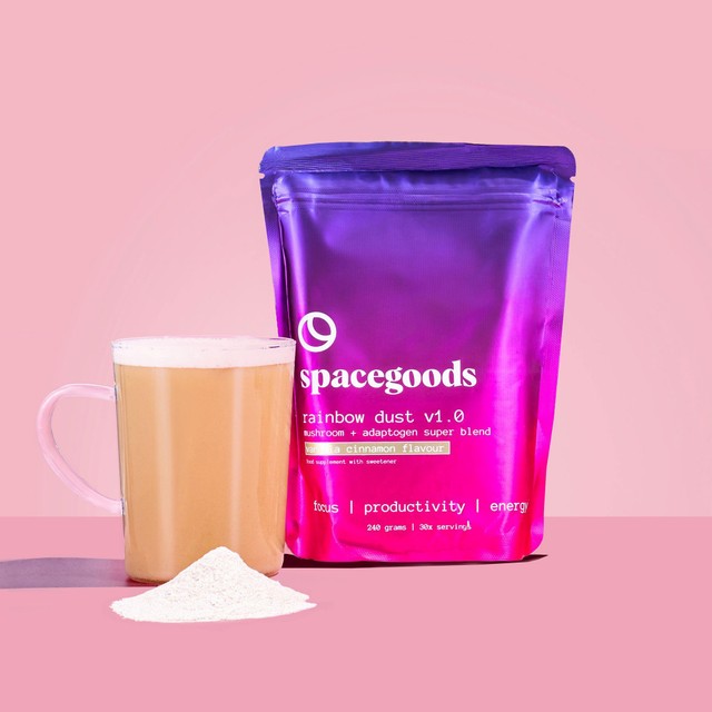 Spacegoods Rainbow Dust Vanilla Cinnamon adaptogen powder blend 240g (British brand)