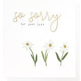 Caroline Gardner Daisies Sorry For Your Loss sympathy card 146x140mm - British product