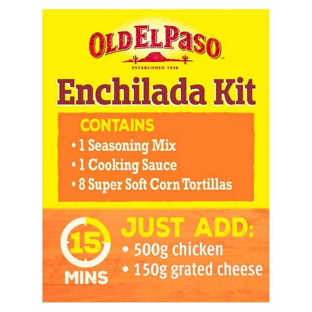 Old El Paso Cheesy Baked Enchilada Kit 663g, imported from the UK