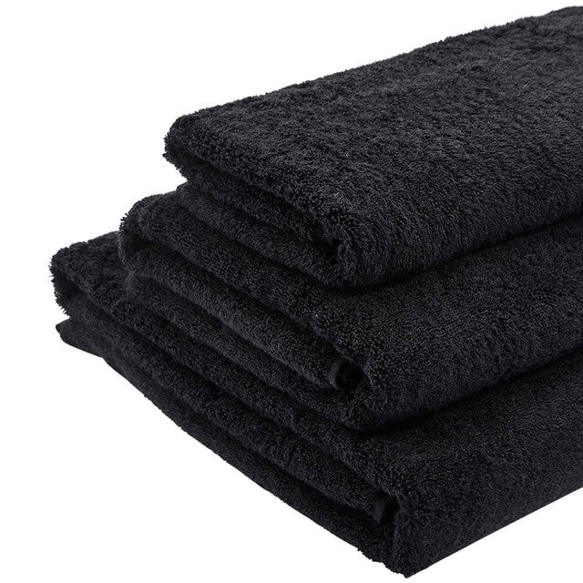 M&S pure cotton blanket stitch bath sheet black mix - British product