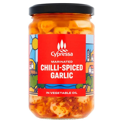 M&S Cypressa Chilli Garlic Pickled Garlic 280g- Buy online at McGrocer