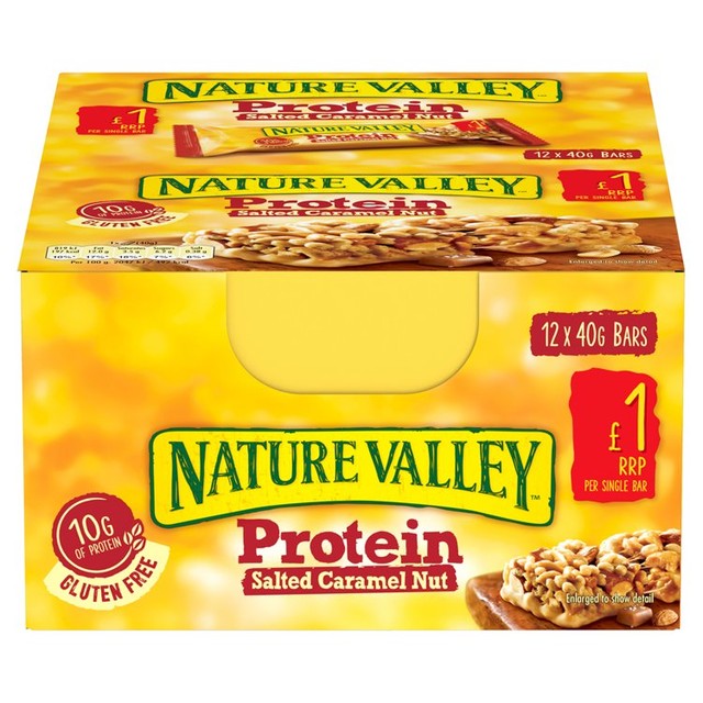 Nature Valley salted caramel nut cereal bars 12 x 40g, imported from the UK