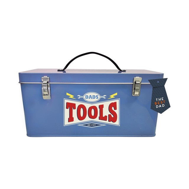 Gem Imports Dad's DIY Tools Tin light blue 24x11.5x10.5cm (British brand)