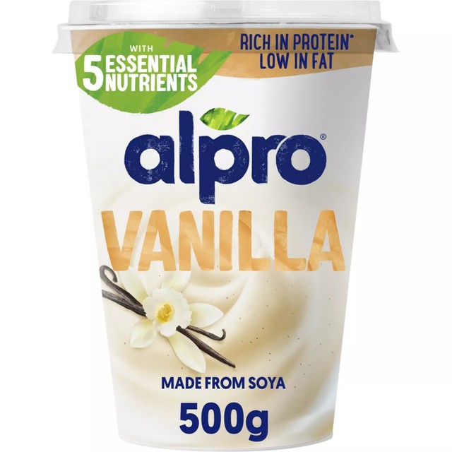 Alpro Sojajoghurt-Alternative mit Vanillegeschmack, 500 g – Britisches Produkt