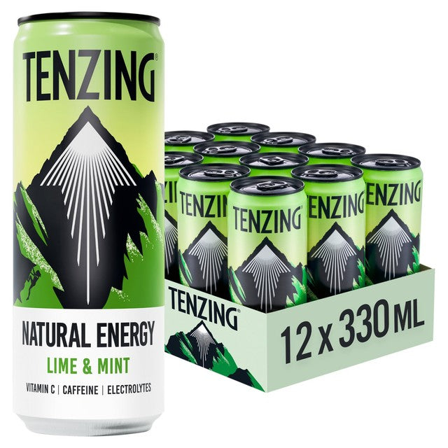 Tenzing lime and mint energy drink 12 x 330ml case (British brand)