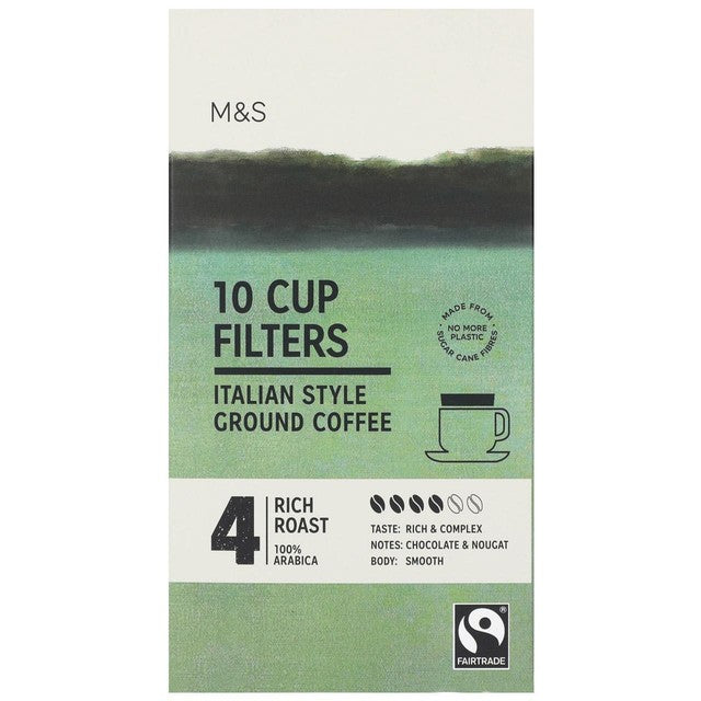 M&S Italian style coffee cup filters 10 pack, imported from the UK