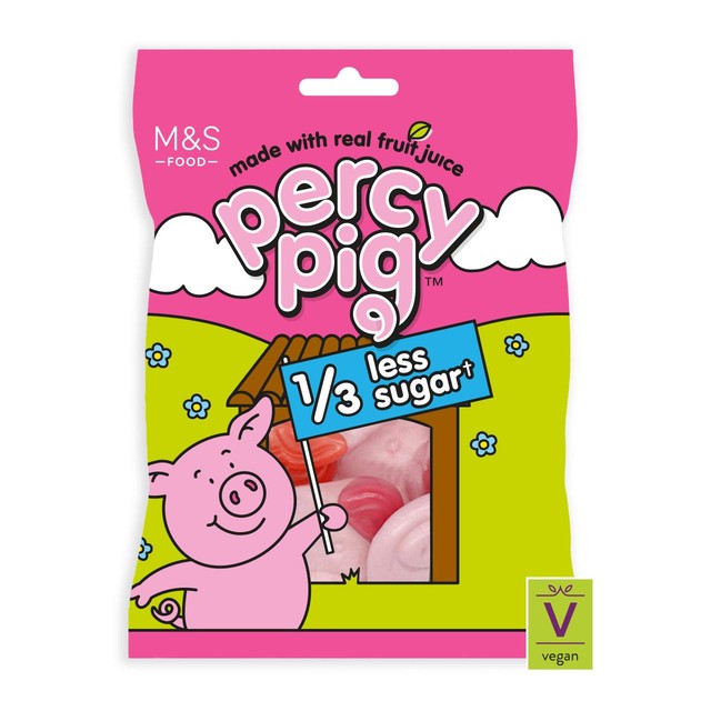M&S Percy Pig fruit gums 150g, imported from the UK