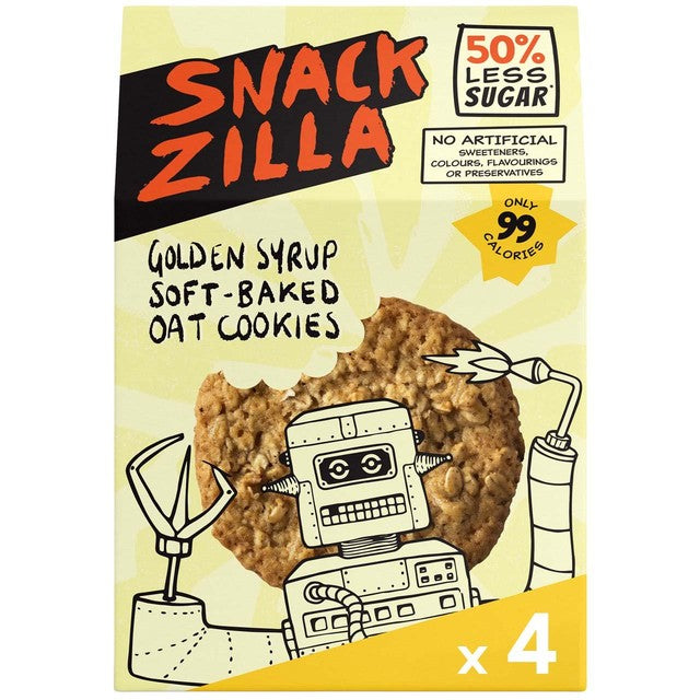 Snackzilla golden syrup oat cookies 4x30g (British brand)