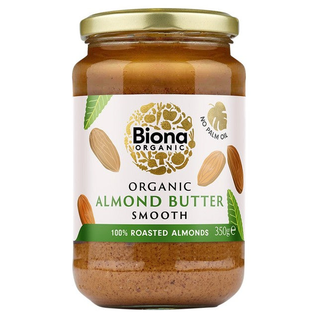 Biona Smooth Organic Almond Butter 350g - British product