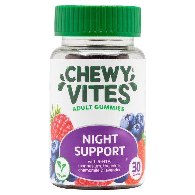 Chewy Vites Night Support Fruit Flavour Gummies 30 Pack - British product