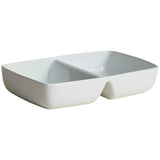 M&S ceramic double vegetable dish white one size, imported from the UK