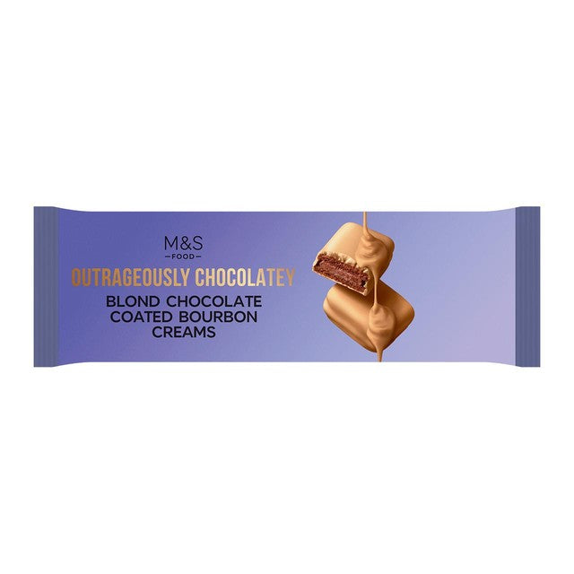 M&S Outrageously Chocolatey blond bourbon cream biscuits, imported from the UK