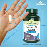 Natures Aid Vegetarian Flaxseed Oil 1000mg capsules, imported from the UK
