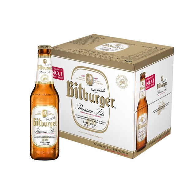 Bitburger Premium Pils beer 12 x 330ml - British product
