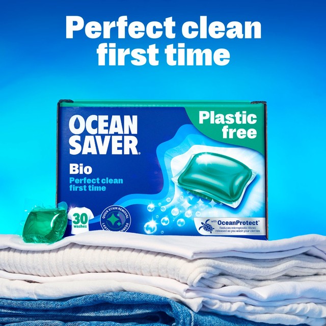 OceanSaver Plastic Free Bio Washing Capsules 30 pack, imported from the UK