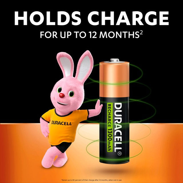 Duracell Recharge Plus AA rechargeable batteries 4-pack - British product