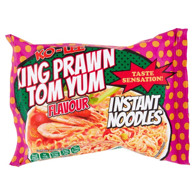 Ko-Lee king prawn Tom Yum flavour instant noodle soup 85g (British brand)