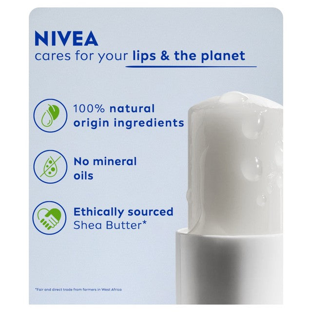 Nivea Original Care lip balm with shea butter - (British brand)
