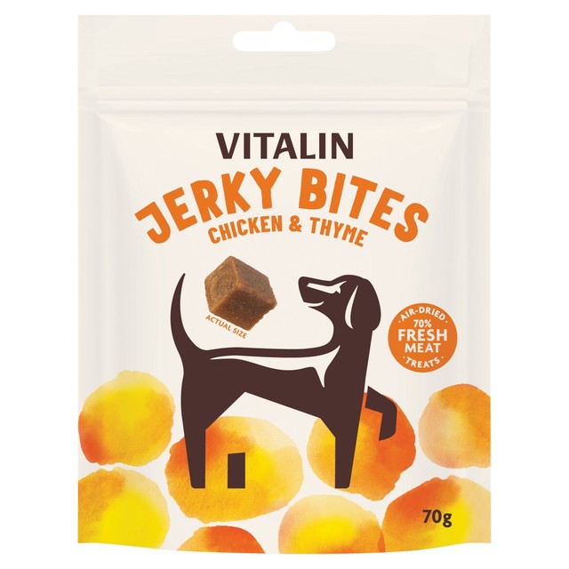 Vitalin Chicken & Thyme Jerky Bites 70g (British brand)