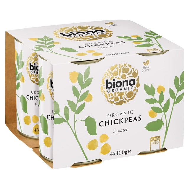Biona Organic Canned Chickpeas 4 x 400g - British product