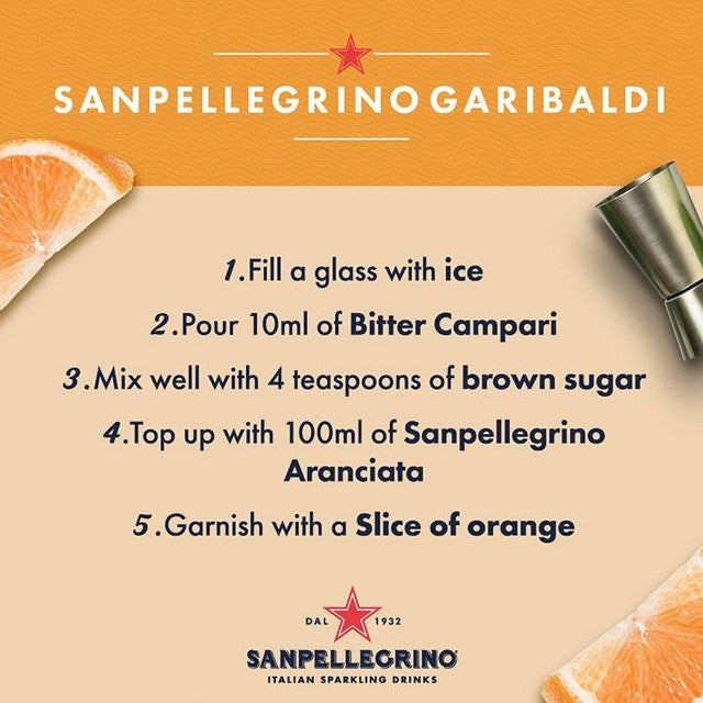 San Pellegrino Orange Sparkling Drink 4 x 200ml (British brand)