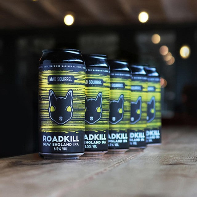 Mad Squirrel Roadkill New England IPA beer 440ml, imported from the UK