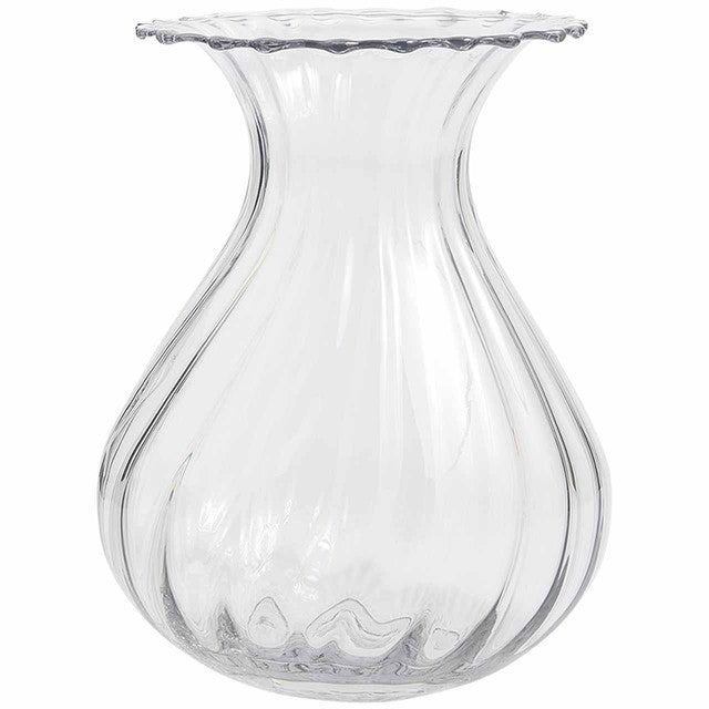 M&S fluted glass bouquet vase clear one size, imported from the UK