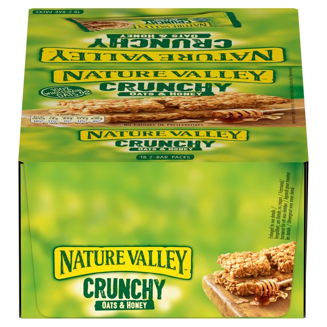 Nature Valley Crunchy Oats & Honey cereal bars 18 x 42g, imported from the UK