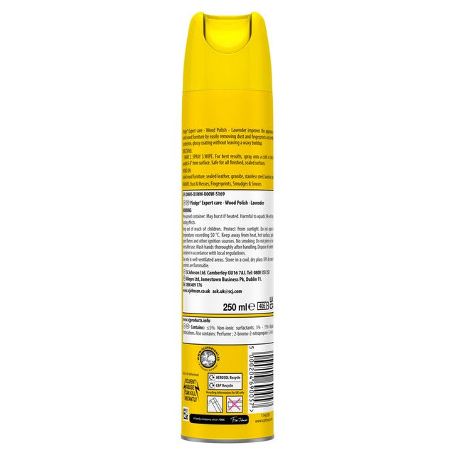 Pledge furniture polish spray lavender 250ml, imported from the UK