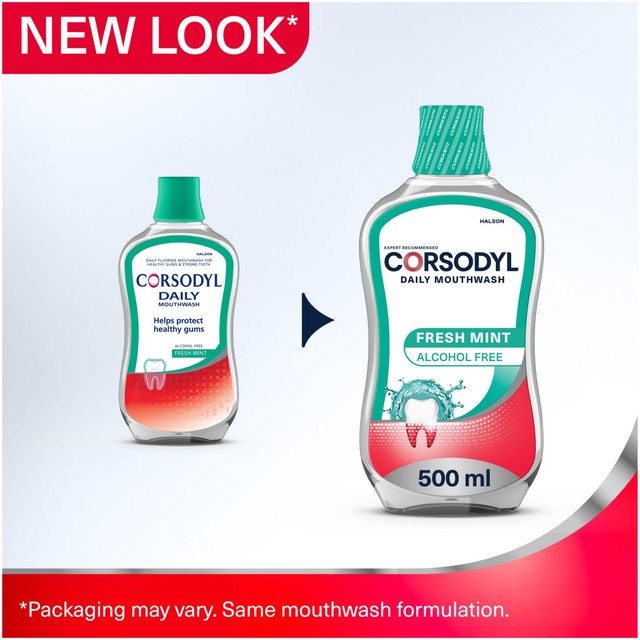 Corsodyl Fresh Mint Alcohol-Free Mouthwash 500ml - British product