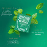 Pukka Three Mint Tea with Peppermint herbal tea bags 20 pack, imported from the UK