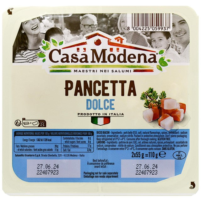 Casa Modena classic diced pancetta 110g - British product