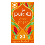 Pukka Three Ginger herbal tea bags x20, imported from the UK