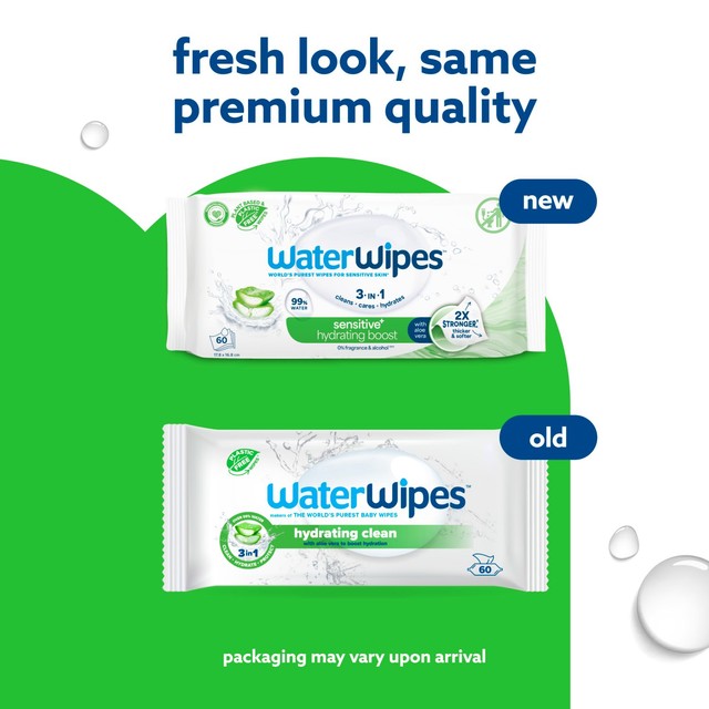 WaterWipes Hydrating Clean Baby Wipes 60 wipes (British brand)