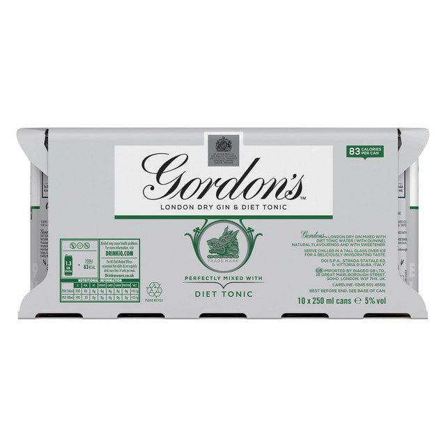 Gordon's Gin & Slimline Tonic 250ml can, UK version