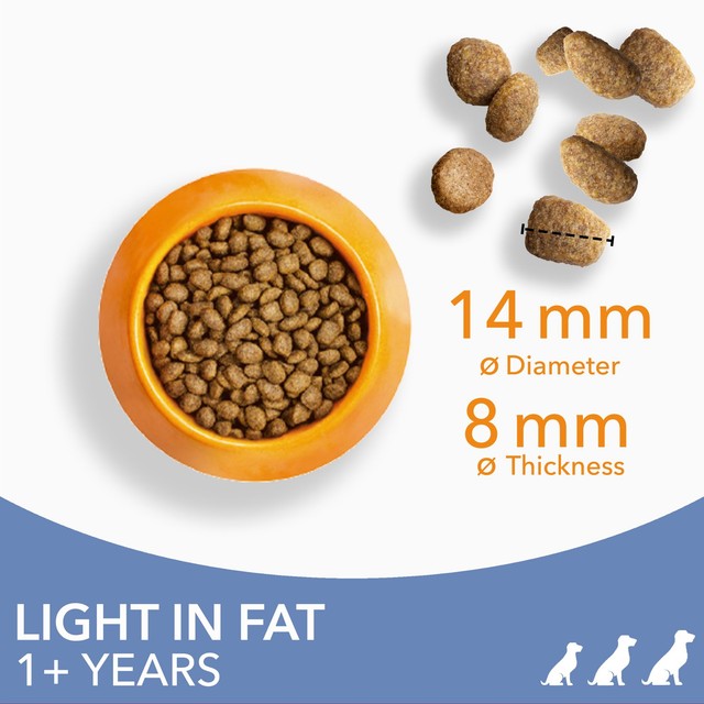 Iams dry dog food light in fat with fresh chicken 2kg, UK version