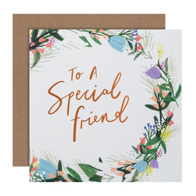 M&S M&S Floral Wreath Special Friend Birthday Card 15cm x 15cm- Buy online at McGrocer