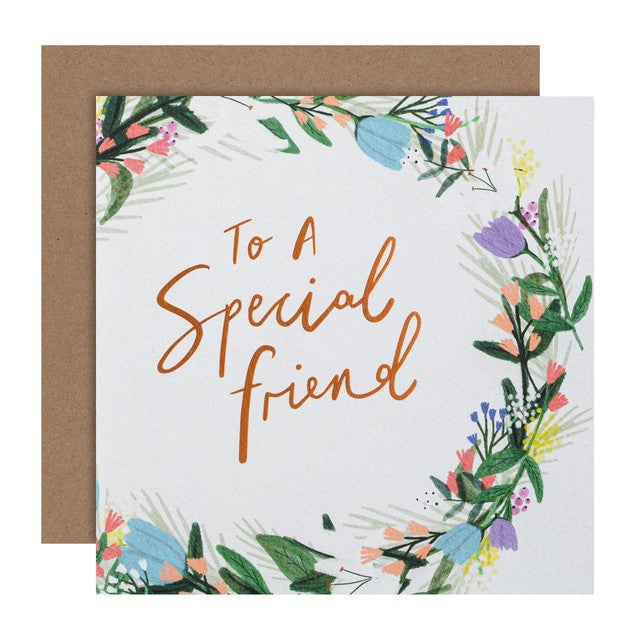 M&S floral wreath birthday card 15cm, imported from the UK