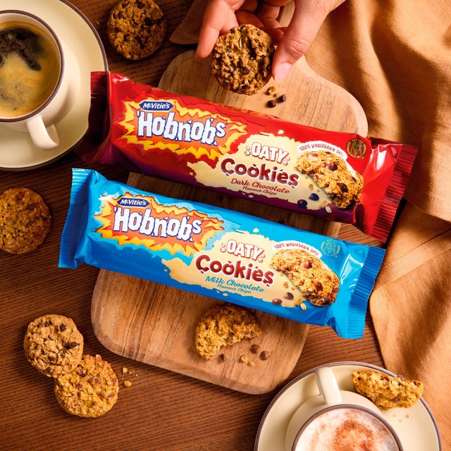 McVitie's Hobnobs oaty cookies milk chocolate 155g, imported from the UK
