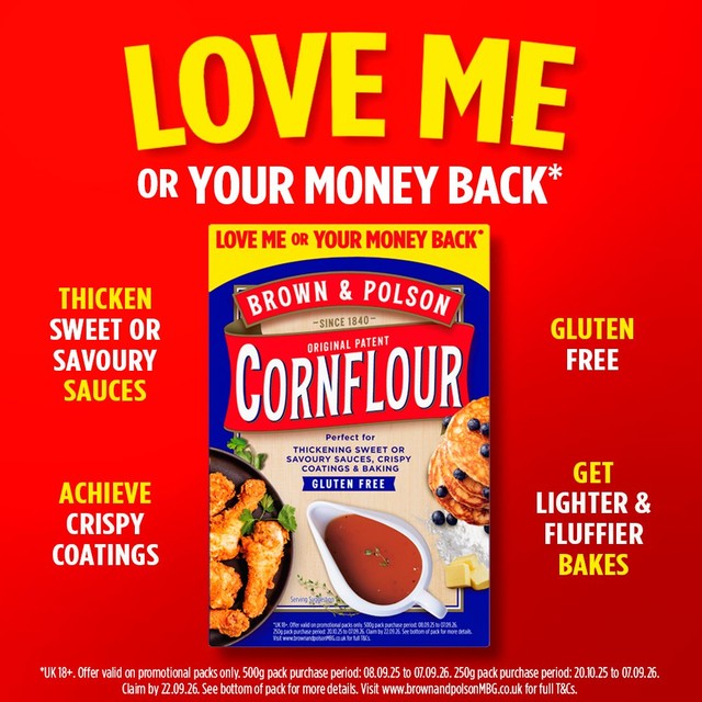 Brown & Polson cornflour, gluten-free thickening agent (British brand)