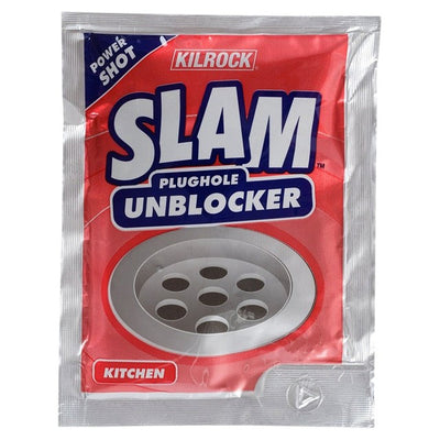 Kilrock SLAM Plughole Unblocker Kitchen Drain Cleaner 60g Sachet
