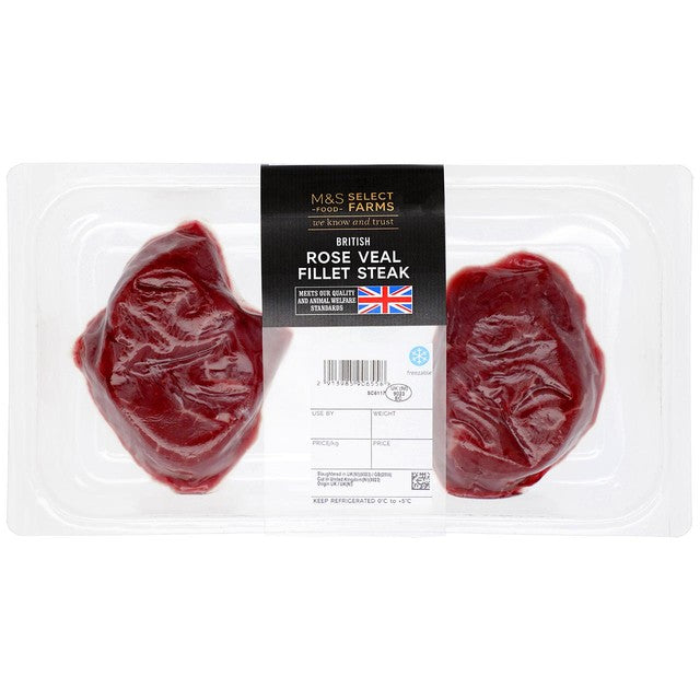 M&S British Rose Veal Fillet Steak 180g, imported from the UK