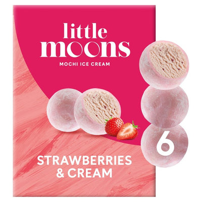 Little Moons Strawberries & Cream Mochi Ice Cream Bites 6x32g