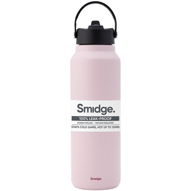 Smidge flip straw bottle Summer Blush 1.2L, imported from the UK