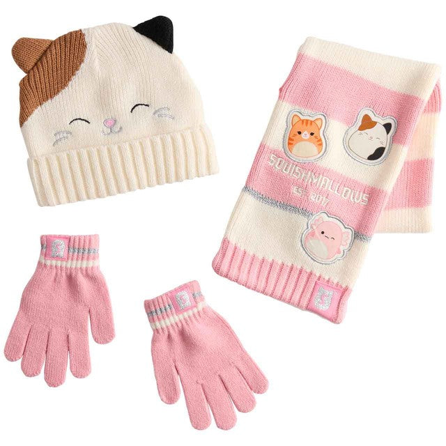 M&S Squishmallows hat scarf gloves set 3-6 years - British product