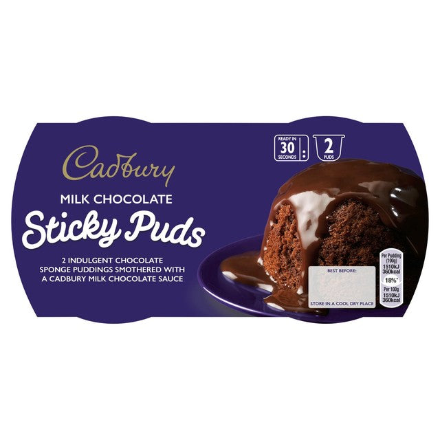 Cadbury milk chocolate sponge pudding 2 x 100g - British product